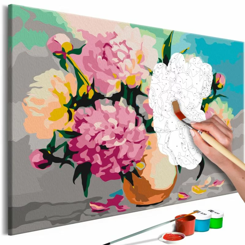Obraz do samodzielnego malowania - Kwiaty w wazonie - obrazek 1
