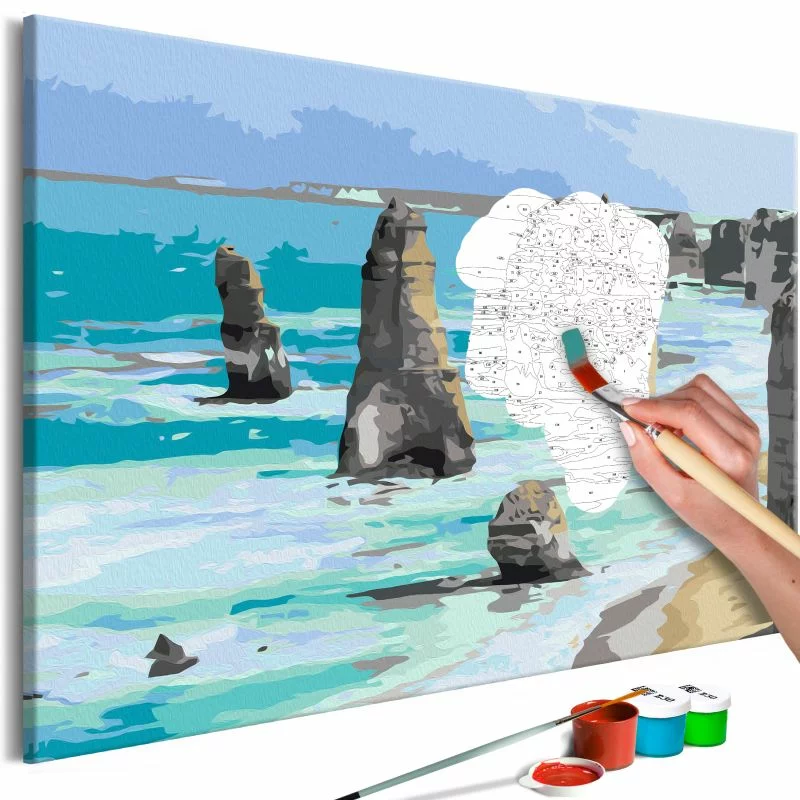 Obraz do samodzielnego malowania - Skałki w morzu