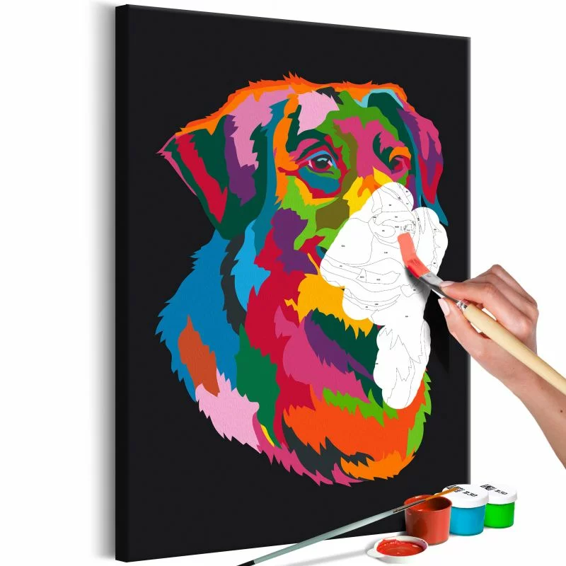 Obraz do samodzielnego malowania - Kolorowy pies - obrazek 1