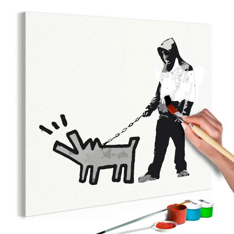 Obraz do samodzielnego malowania - Szczekanie psa