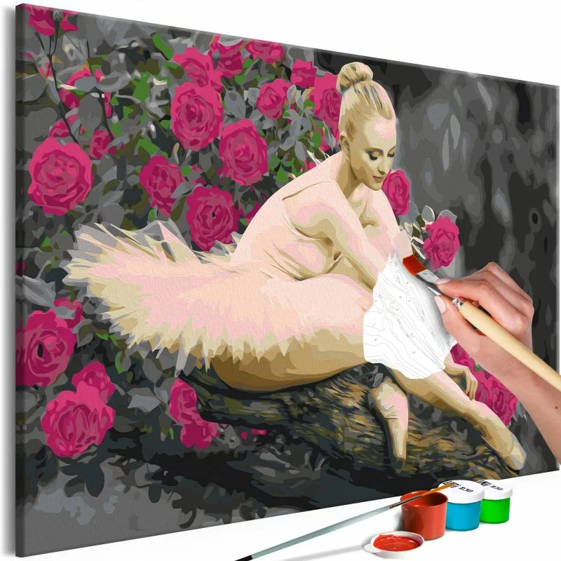 Obraz do samodzielnego malowania - Różana baletnica