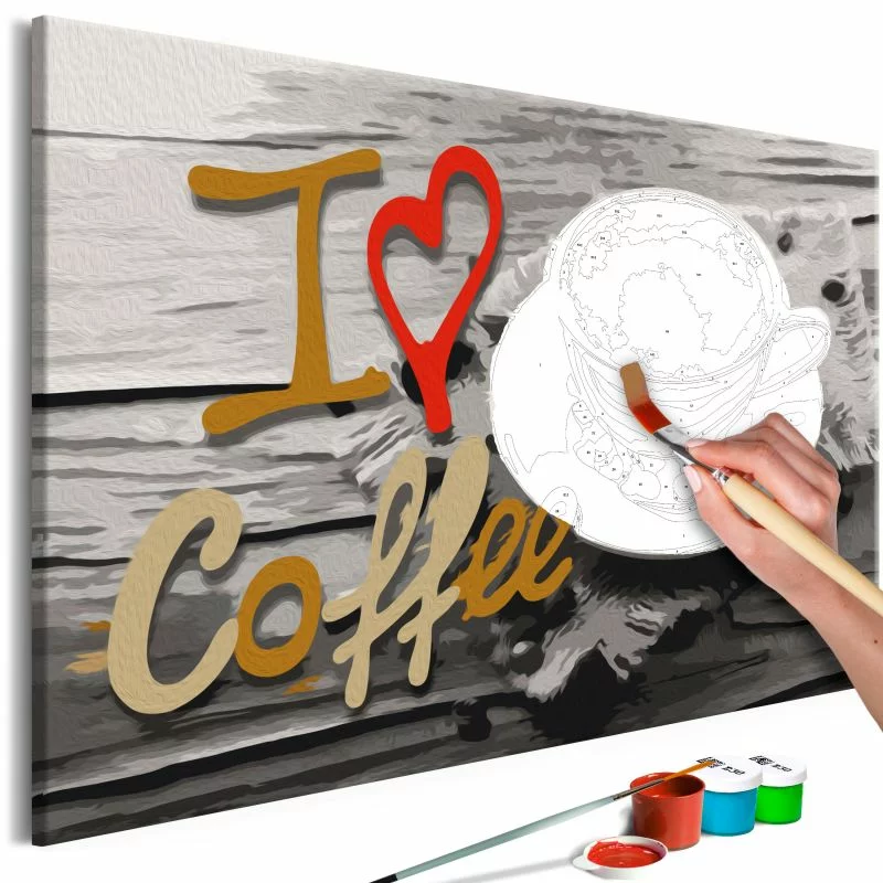 Obraz do samodzielnego malowania - Kocham kawę - obrazek 1