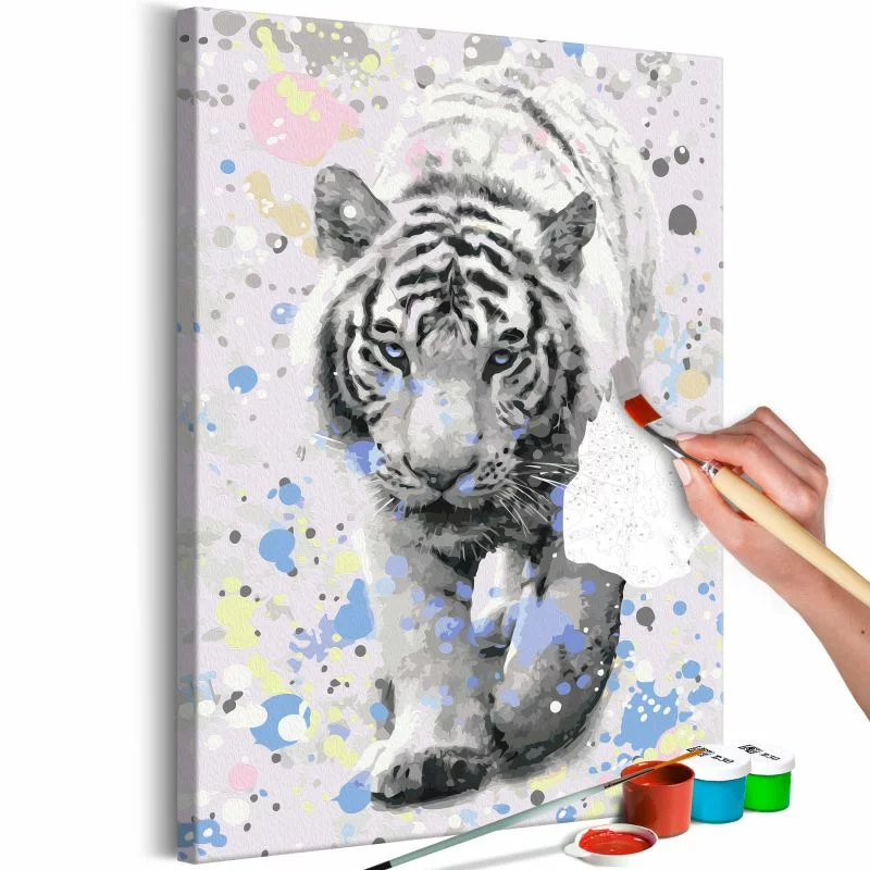Obraz do samodzielnego malowania - Biały tygrys - obrazek 1