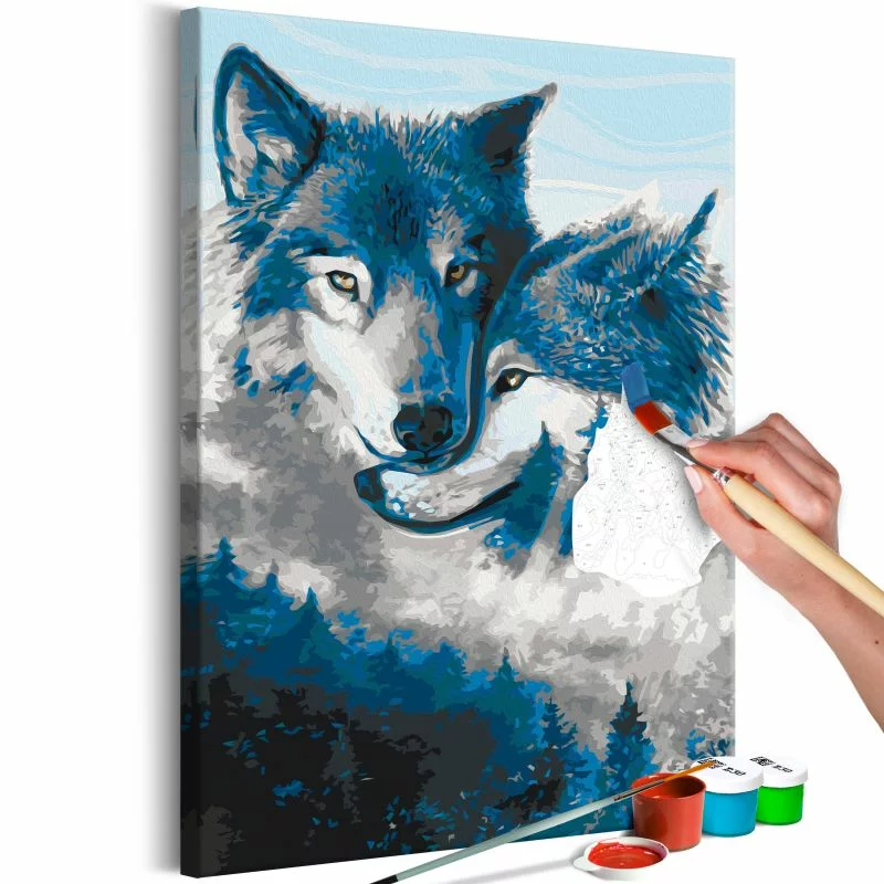 Obraz do samodzielnego malowania - Zakochane wilki