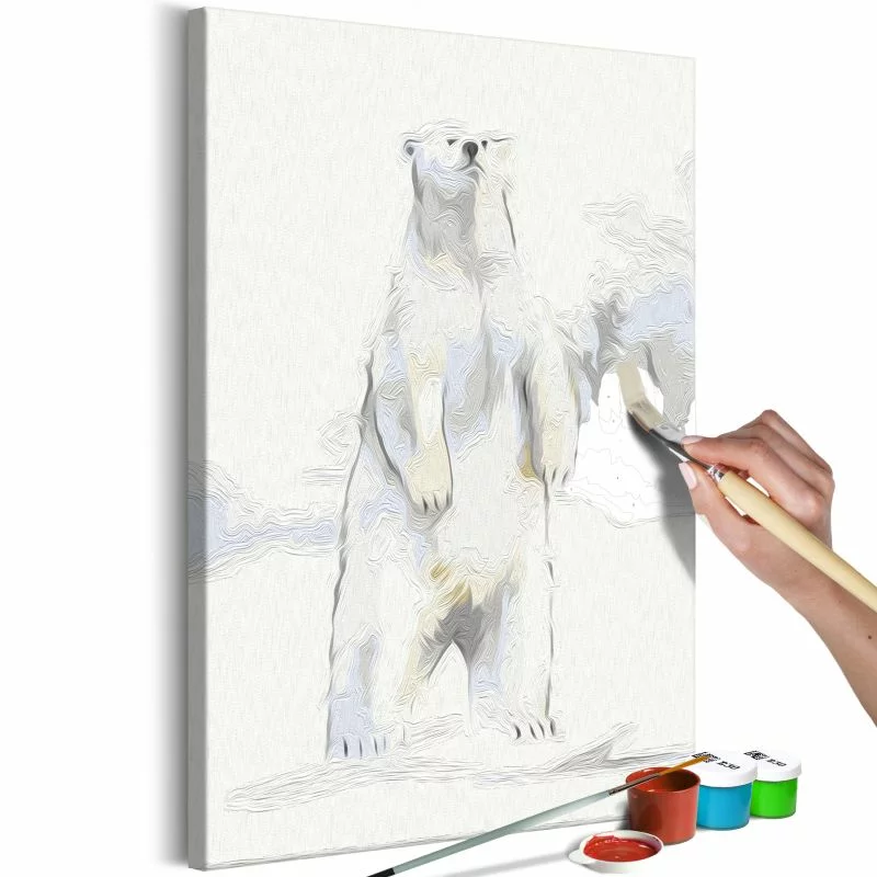 Obraz do samodzielnego malowania - Ciekawski niedźwiedź