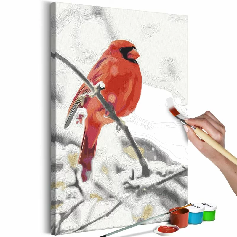 Obraz do samodzielnego malowania - Czerwony ptak