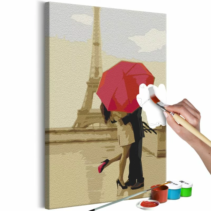 Obraz do samodzielnego malowania - Pocałunek w Paryżu