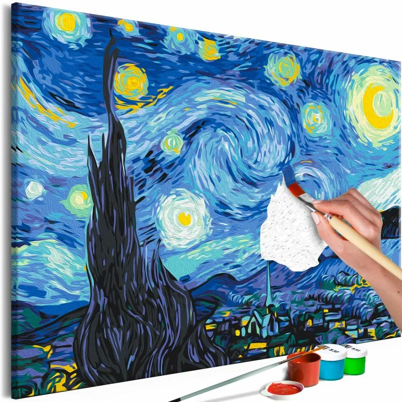 Obraz do samodzielnego malowania - Gwiaździsta noc Van Gogha - obrazek 1