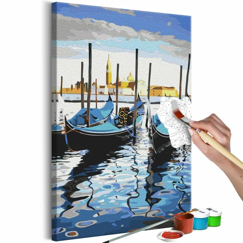 Obraz do samodzielnego malowania - Weneckie łodzie - obrazek 1