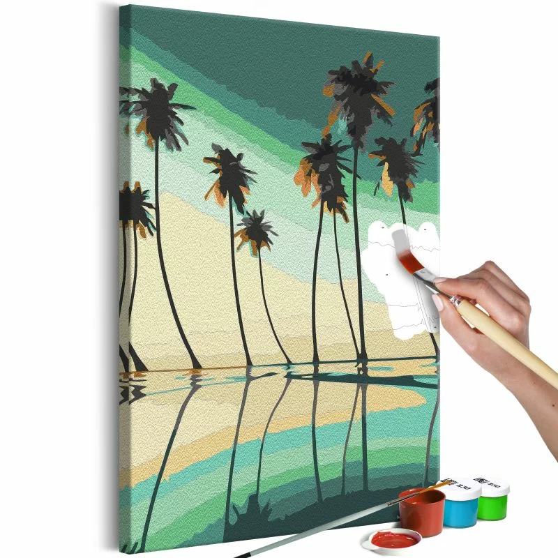 Obraz do samodzielnego malowania - Turkusowe palmy - obrazek 1