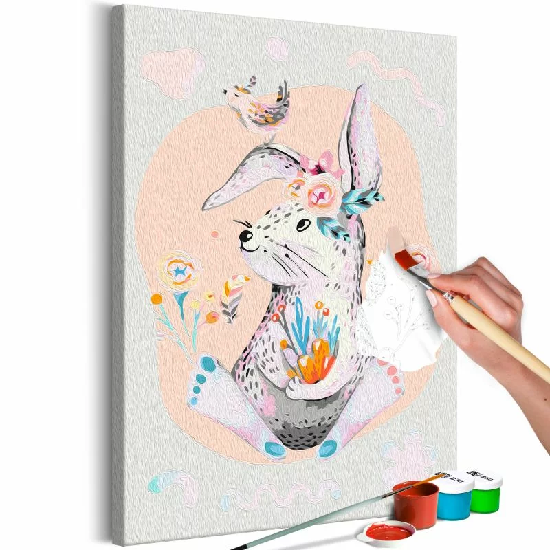 Obraz do samodzielnego malowania - Kolorowy królik - obrazek 1