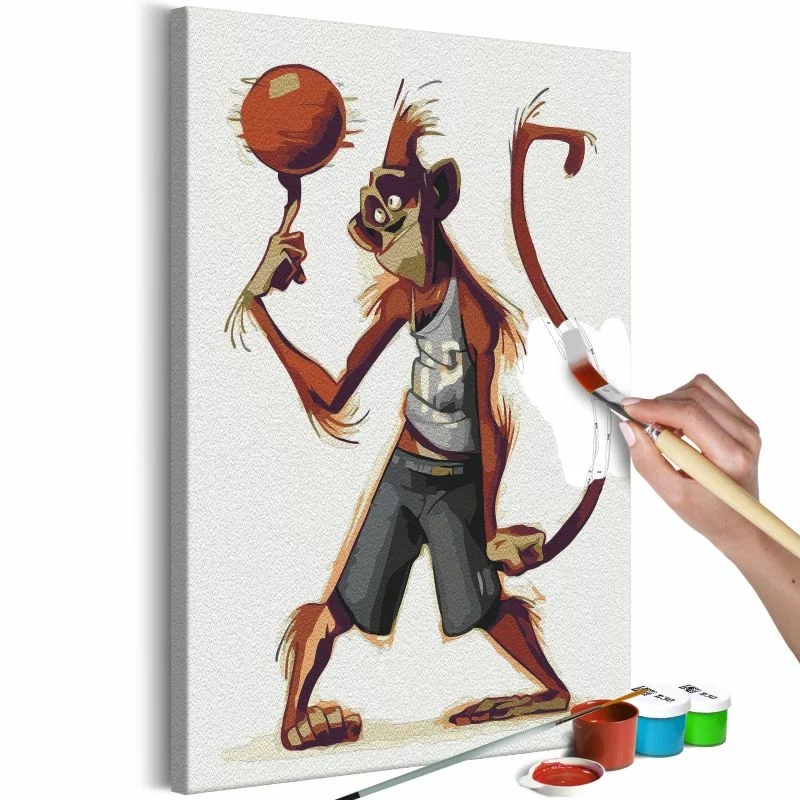 Obraz do samodzielnego malowania - Małpi koszykarz - obrazek 1