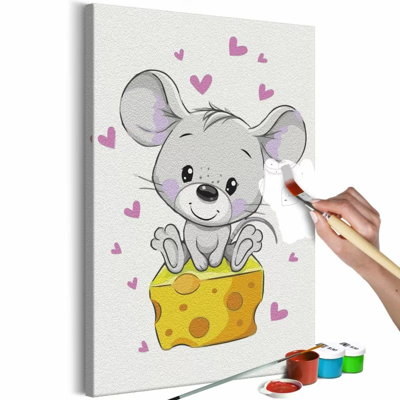 Obraz do samodzielnego malowania - Zakochana myszka - obrazek 1