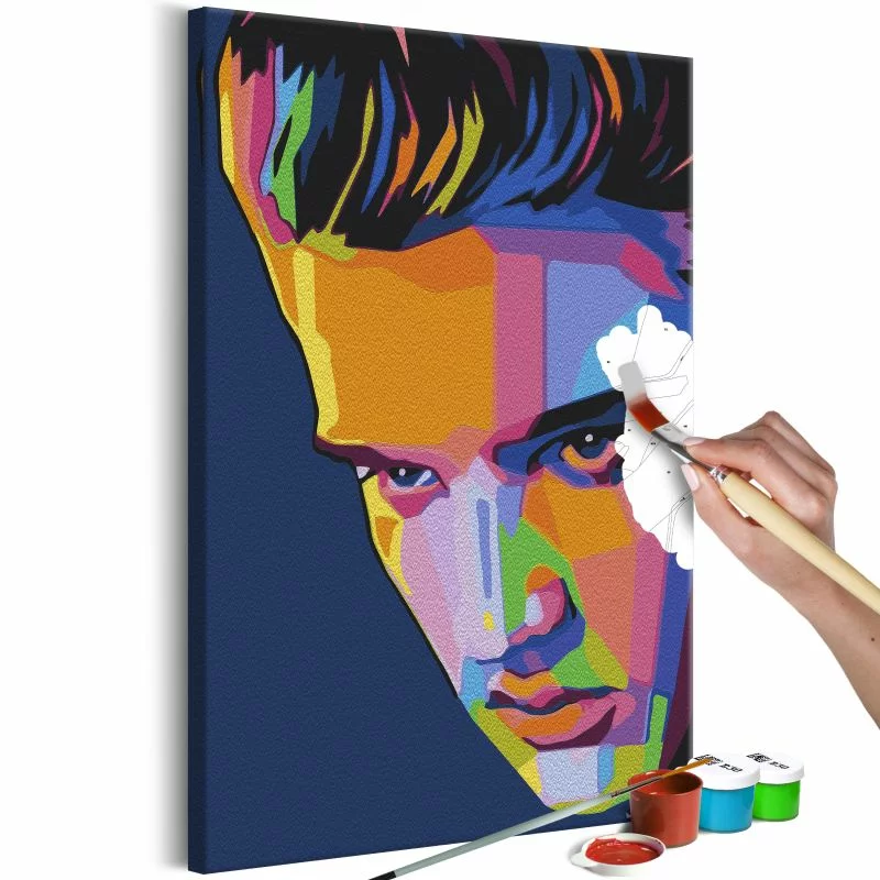 Obraz do samodzielnego malowania - Kolorowy Elvis - obrazek 1