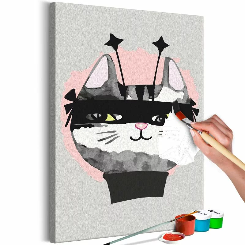 Obraz do samodzielnego malowania - Kot włamywacz - obrazek 1