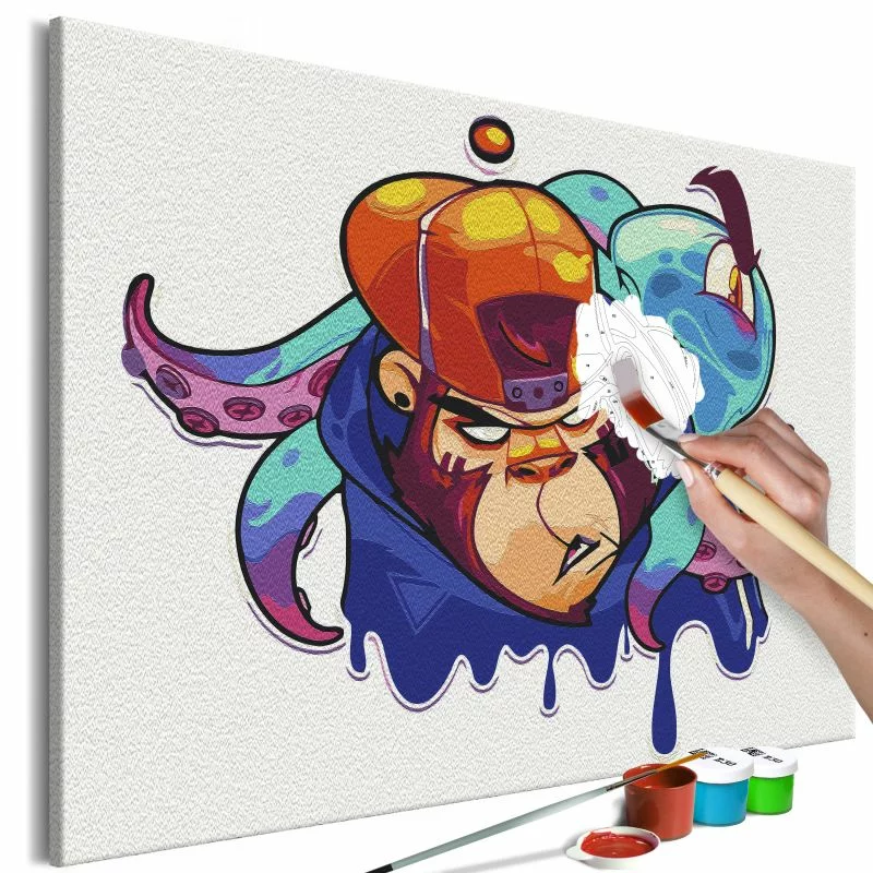 Obraz do samodzielnego malowania - Graffiti z małpą - obrazek 1