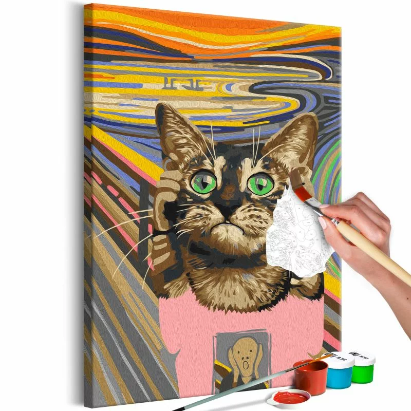 Obraz do samodzielnego malowania - Kocia panika - obrazek 1