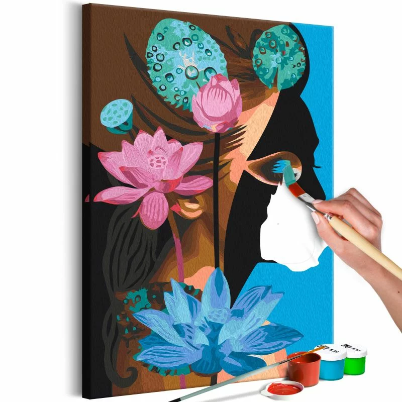 Obraz do samodzielnego malowania - Kobieta lotosu - obrazek 1