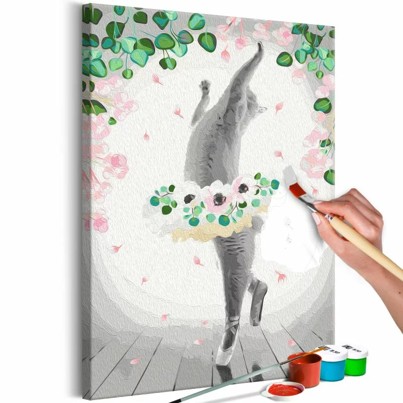 Obraz do samodzielnego malowania - Kot baletnica - obrazek 1