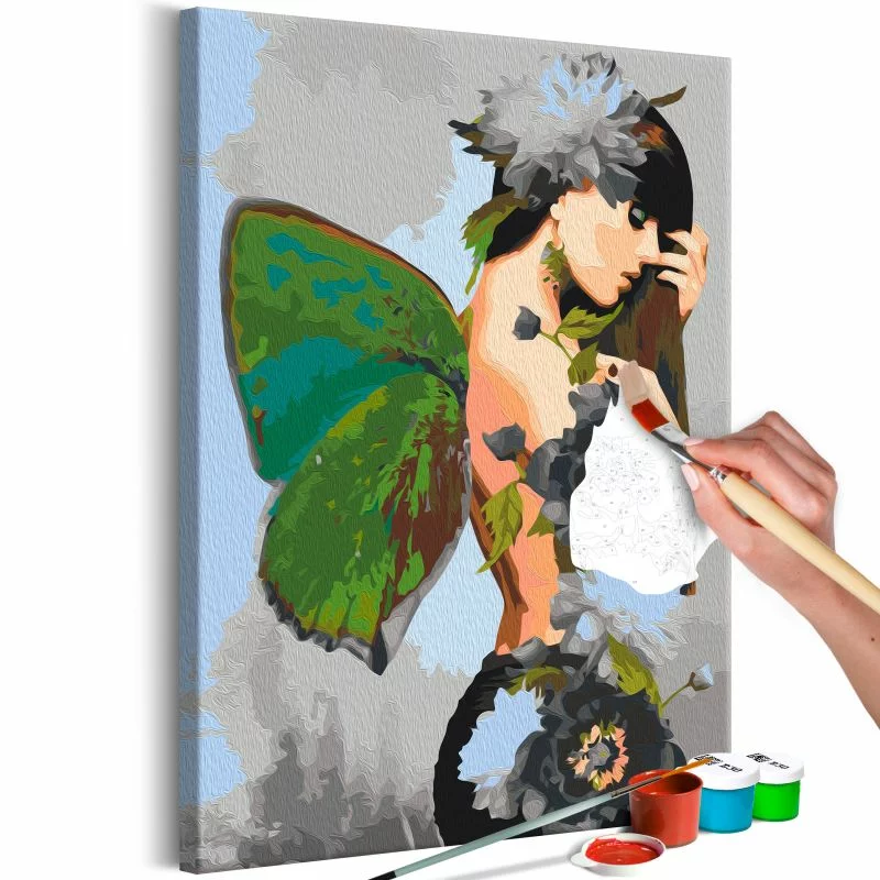 Obraz do samodzielnego malowania - Kobieta motyl - obrazek 1