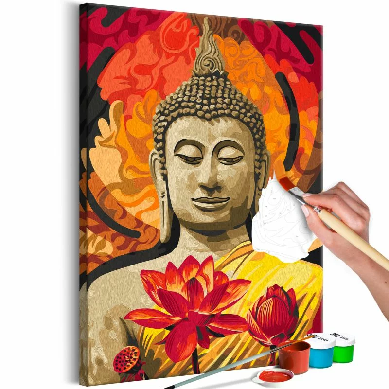 Obraz do samodzielnego malowania - Ognisty Budda - obrazek 1
