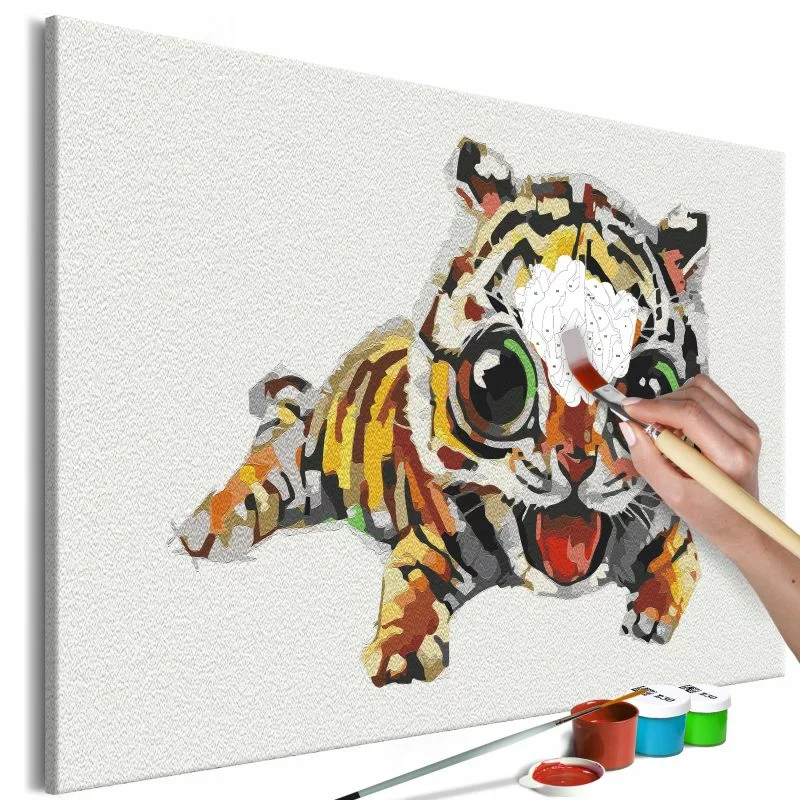 Obraz do samodzielnego malowania - Słodki tygrysek - obrazek 1