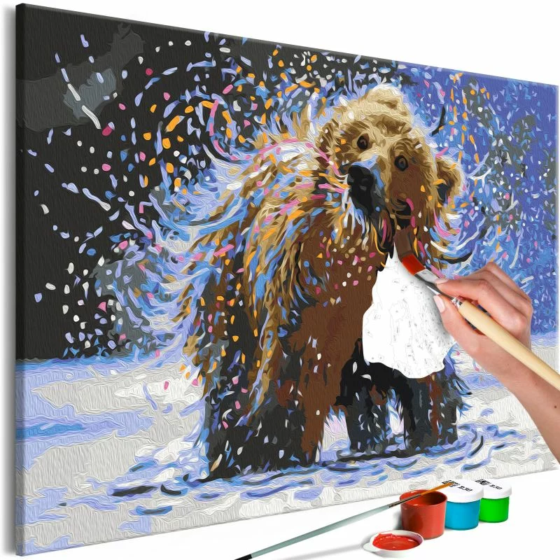 Obraz do samodzielnego malowania - Mglisty niedźwiedź - obrazek 1