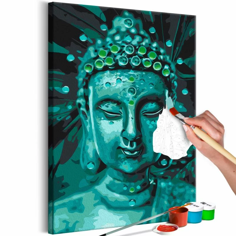 Obraz do samodzielnego malowania - Szmaragdowy Budda - obrazek 1