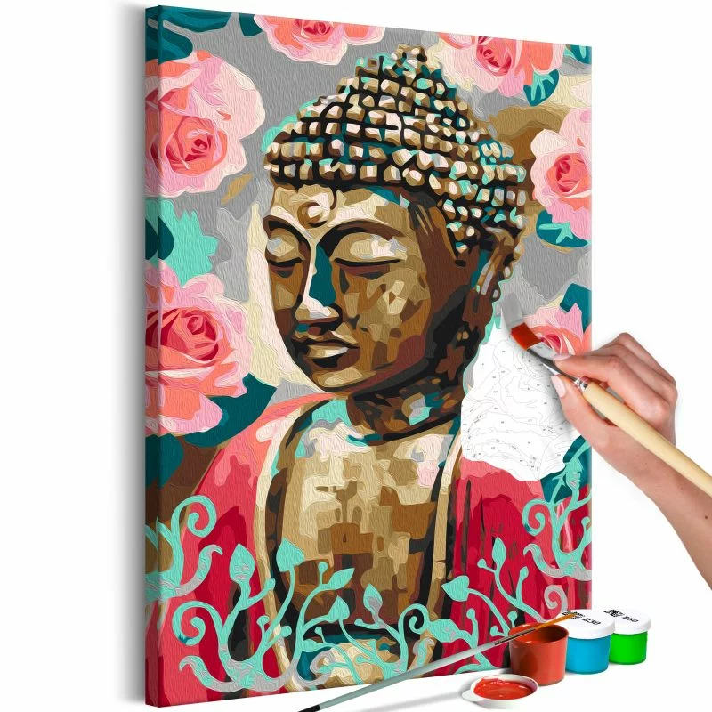 Obraz do samodzielnego malowania - Budda w czerwieni - obrazek 1