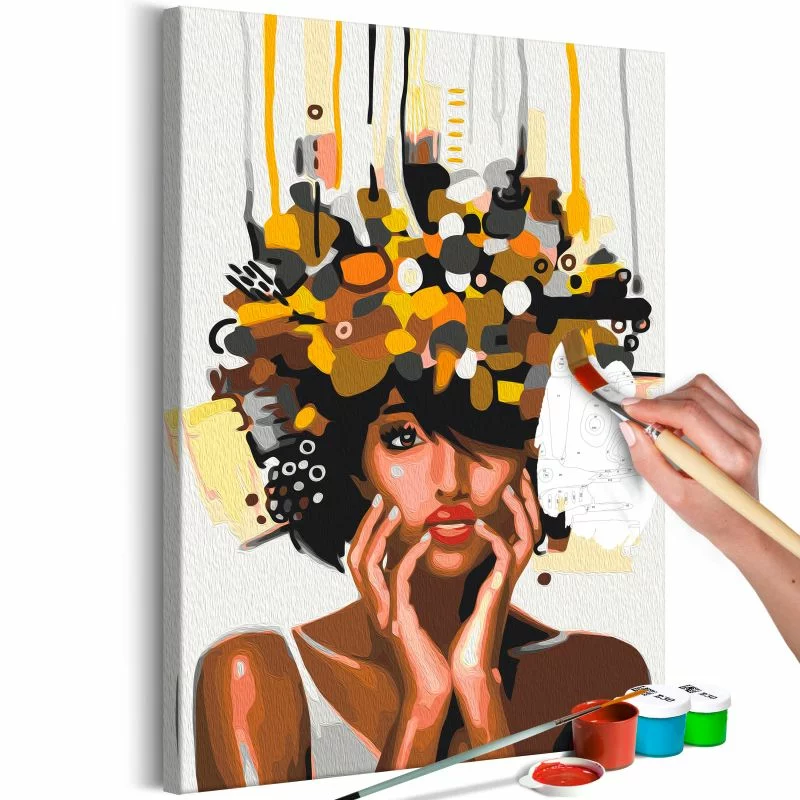 Obraz do samodzielnego malowania - Złota głowa - obrazek 1