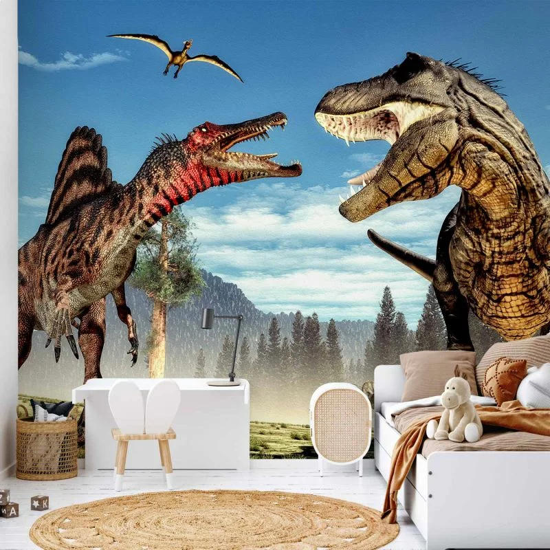 Fototapeta - Walka dinozaurów - obrazek 1