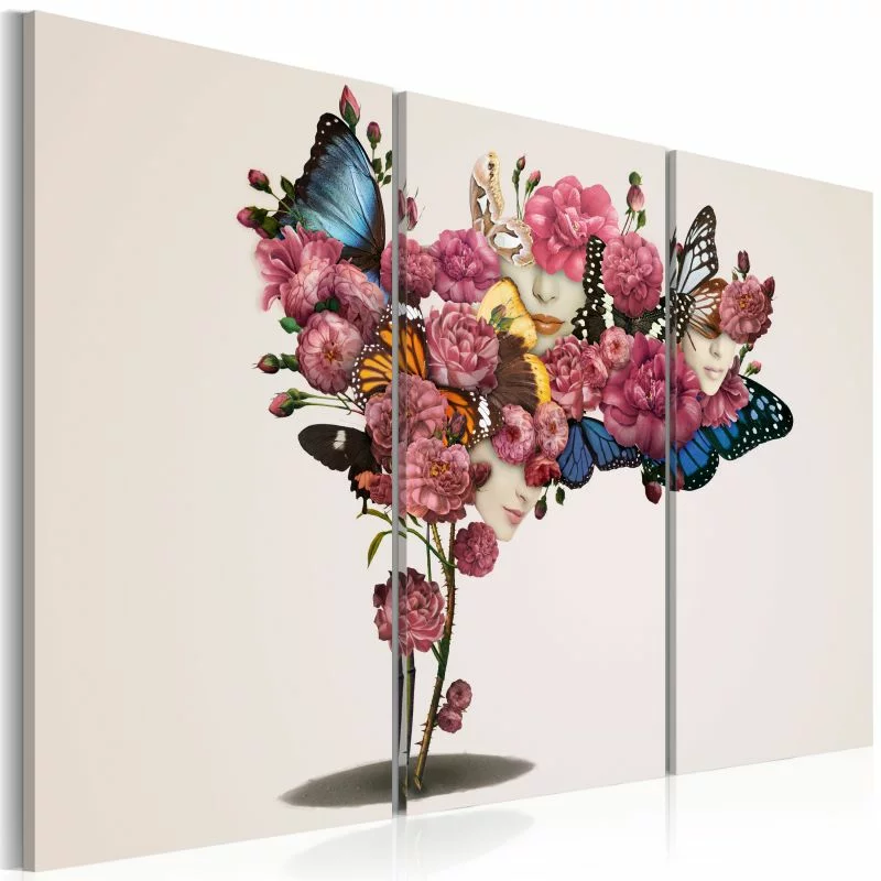 Obraz - Motyle, kwiaty i karnawał