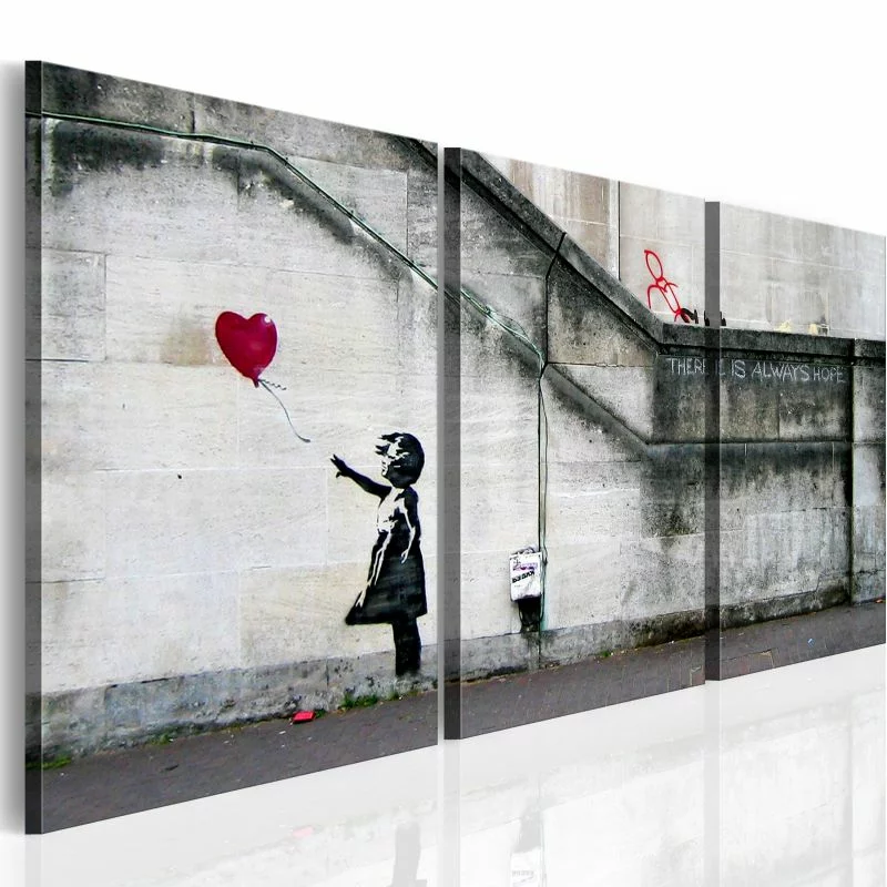 Obraz - Zawsze jest nadzieja (Banksy) - tryptyk - obrazek 1