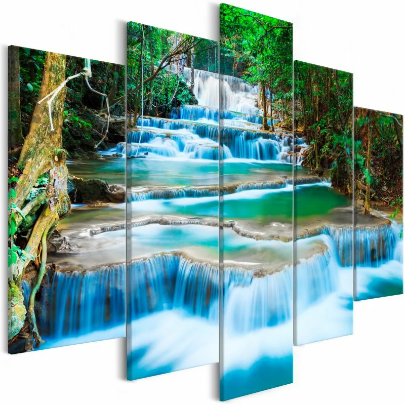 Obraz - Wodospad w Kanchanaburi (5-częściowy) szeroki - obrazek 1