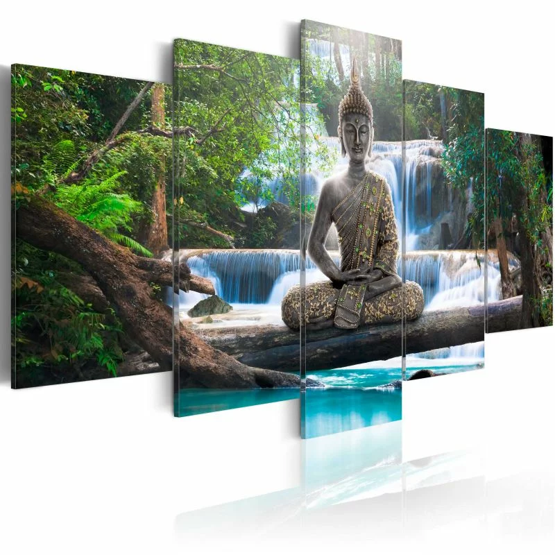 Obraz - Budda i wodospad - obrazek 1