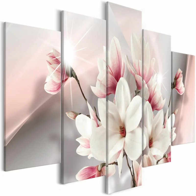 Obraz - Magnolia w rozkwicie (5-częściowy) szeroki - obrazek 1