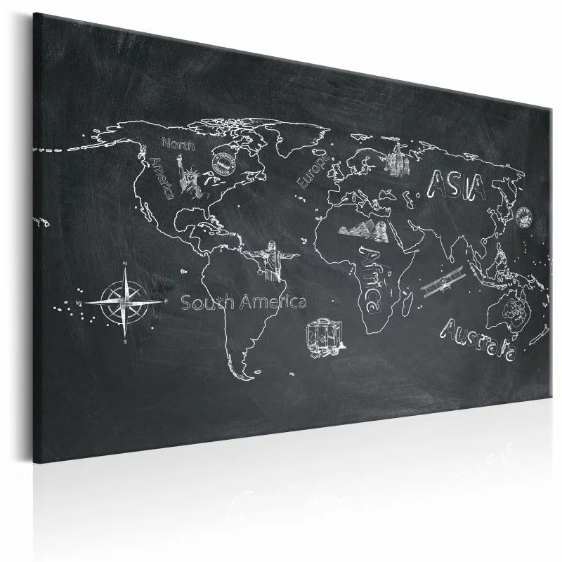 Obraz - Mapa świata: Podróże kształcą