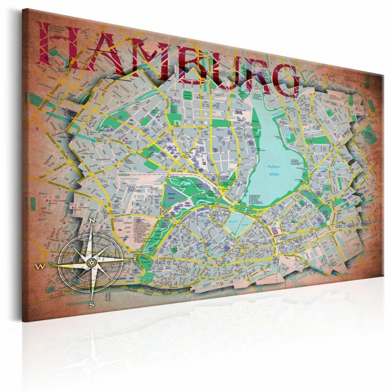 Obraz - Mapa Hamburga