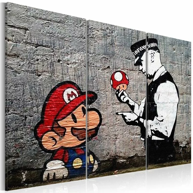 Obraz - Super Mario Mushroom Cop by Banksy - obrazek 1