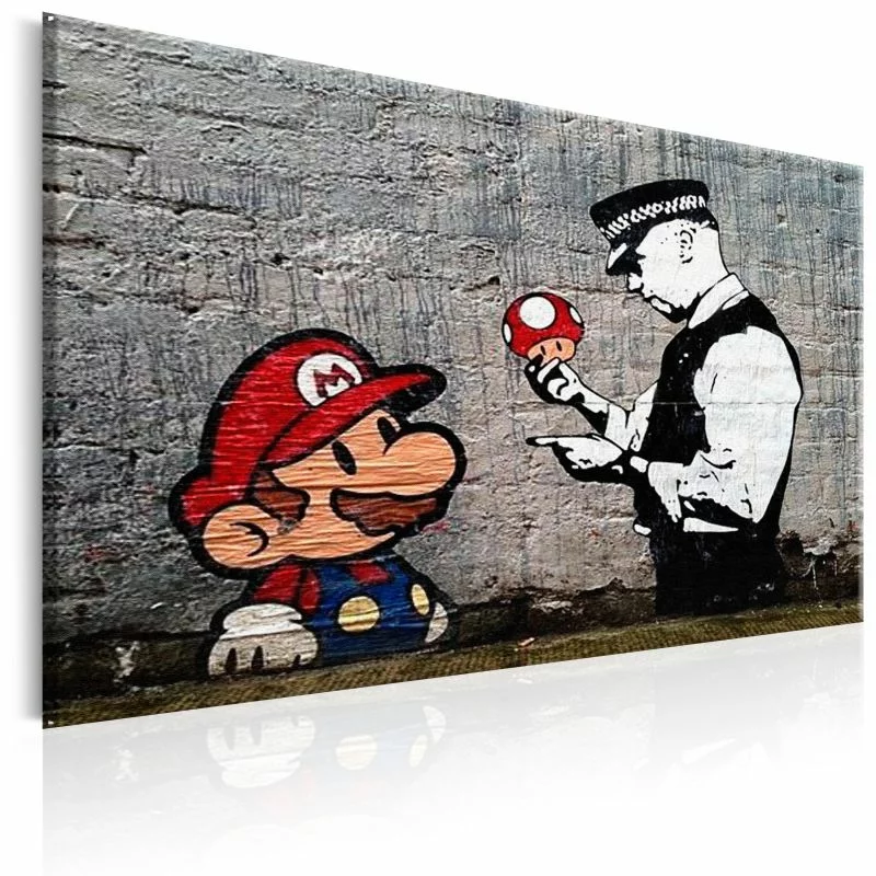Obraz - Mario and Cop by Banksy - obrazek 1