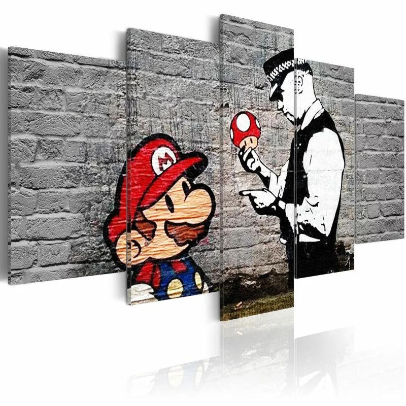 Obraz - Super Mario Mushroom Cop (Banksy) - obrazek 1