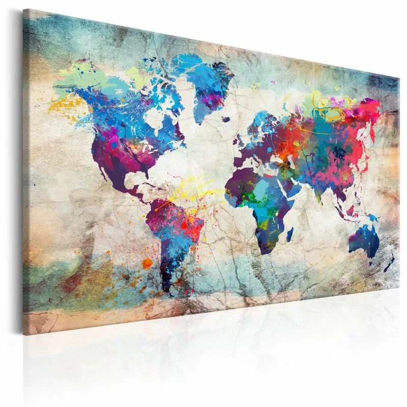 Obraz - Mapa świata: Kolorowe szaleństwo - obrazek 1