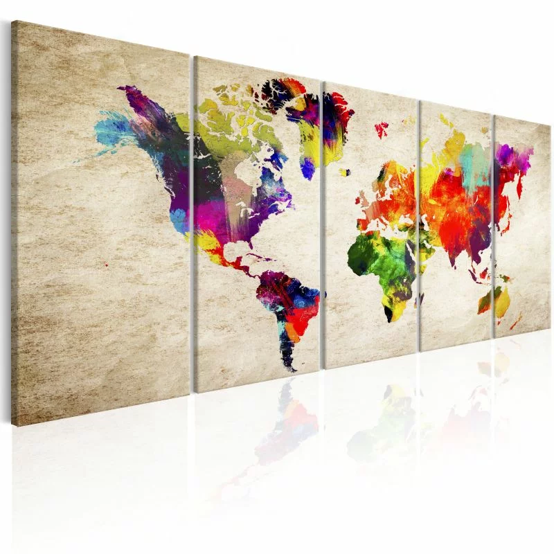 Obraz - Mapa świata: Malowany świat