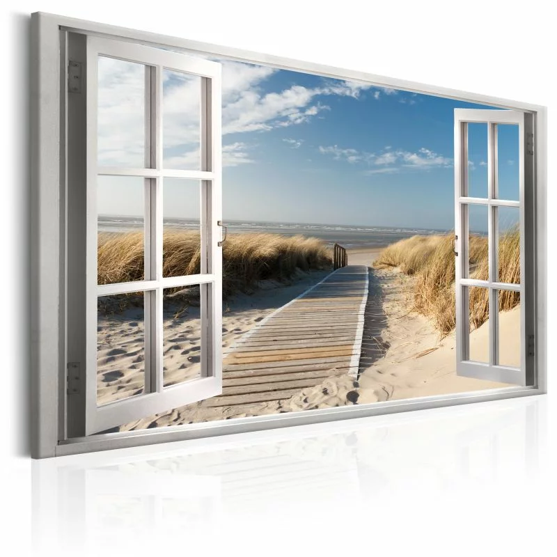 Obraz - Okno: widok na plażę - obrazek 1