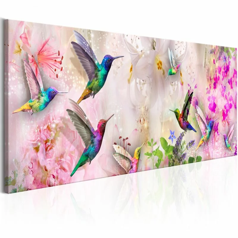 Obraz - Kolorowe kolibry (1-częściowy) wąski - obrazek 1