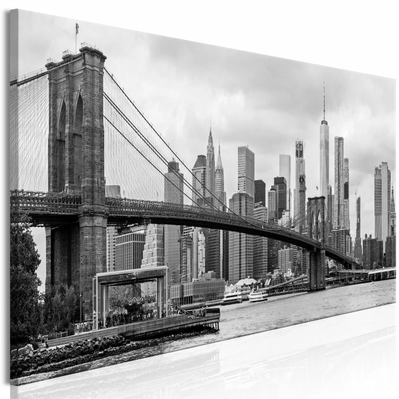 Obraz - Droga na Manhattan (1-częściowy) wąski czarno-biały - obrazek 1