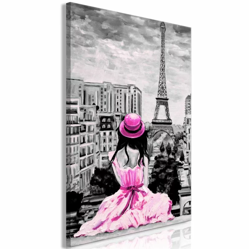 Obraz - Paryski kolor (1-częściowy) pionowy różowy