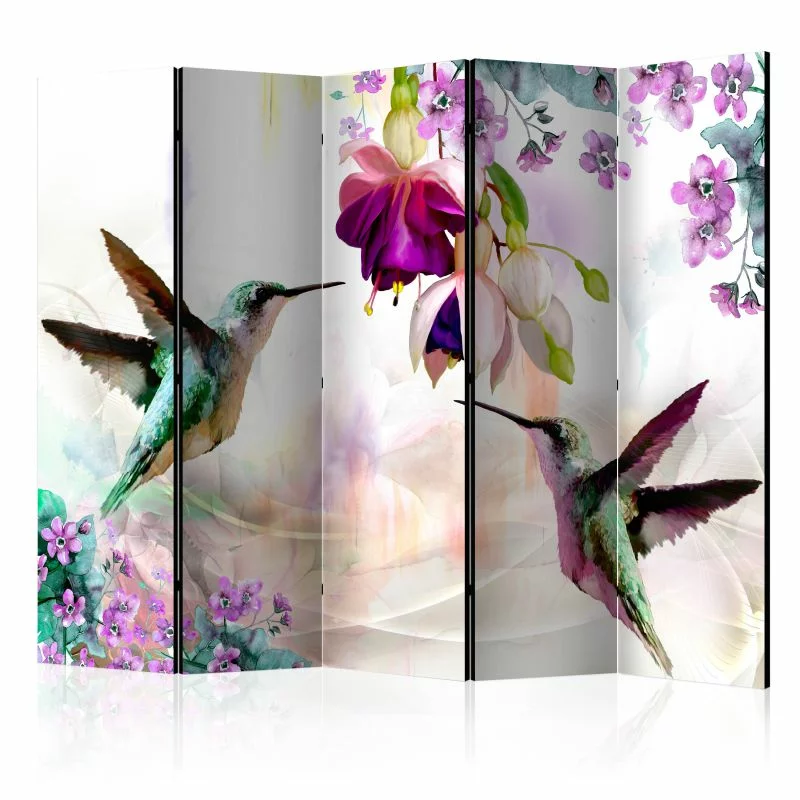 Parawan - Kolibry i kwiaty II - obrazek 1