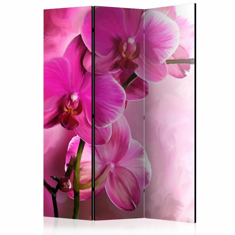 Parawan 3-częściowy - Różowa orchidea - obrazek 1