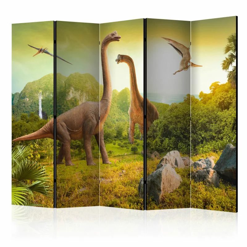Parawan 5-częściowy - Dinozaury - obrazek 1